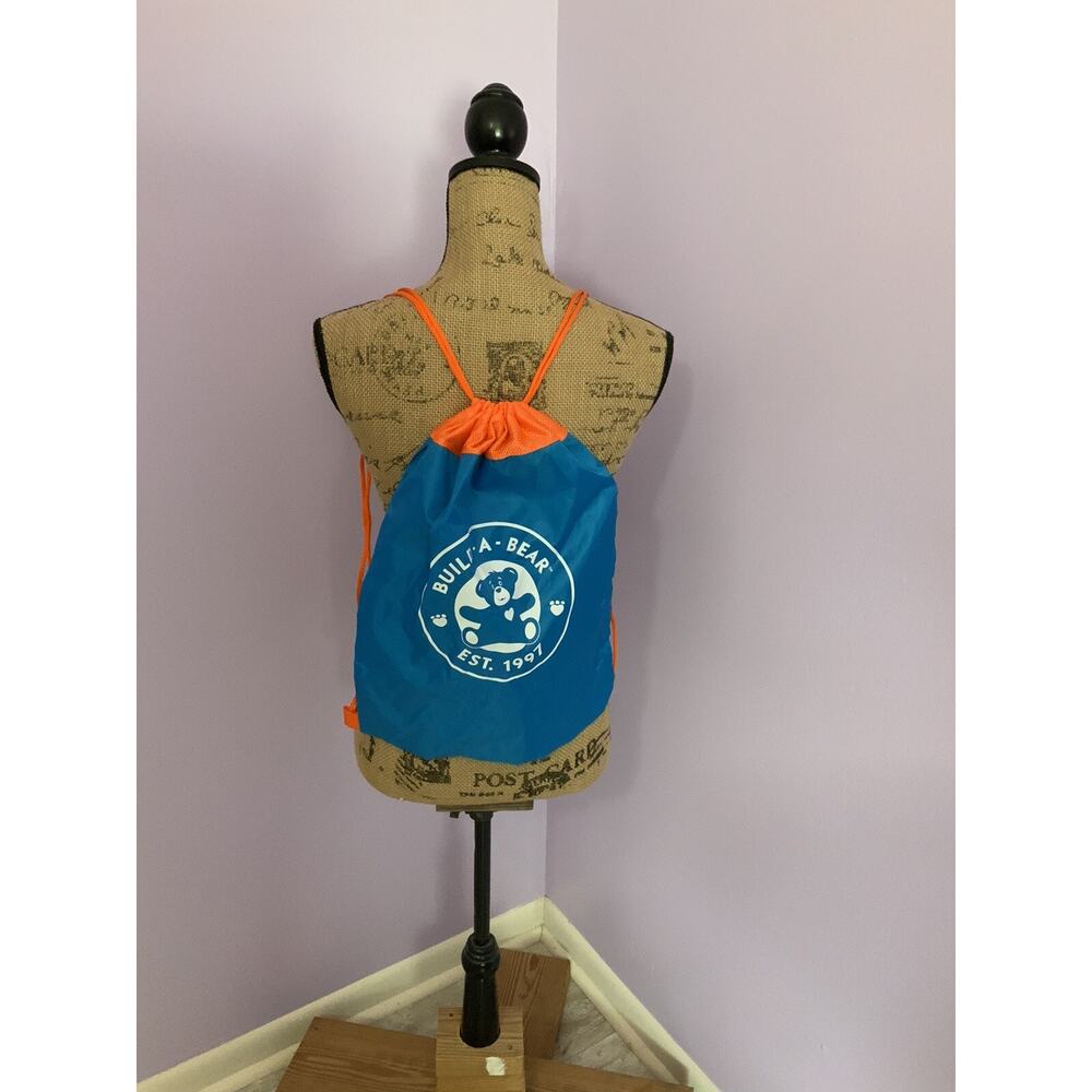 Build A Bear Backpack Kid Size Blue And Orange 18 X 13.5 Nylon